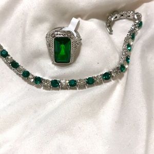 Tennis bracelet and ring set